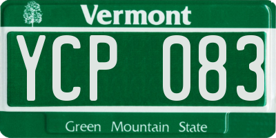 VT license plate YCP083