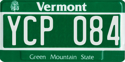 VT license plate YCP084