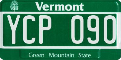 VT license plate YCP090