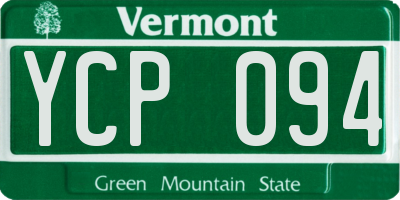 VT license plate YCP094