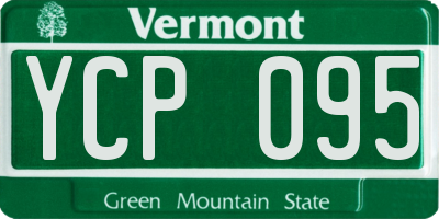 VT license plate YCP095