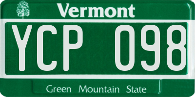 VT license plate YCP098