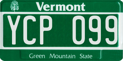 VT license plate YCP099