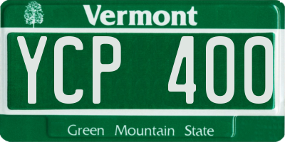 VT license plate YCP400