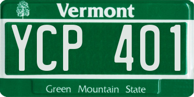 VT license plate YCP401