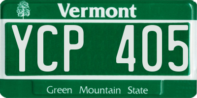 VT license plate YCP405