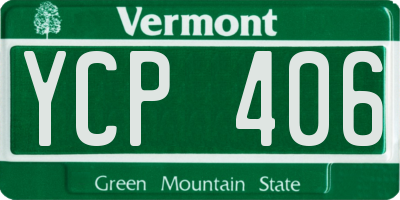 VT license plate YCP406