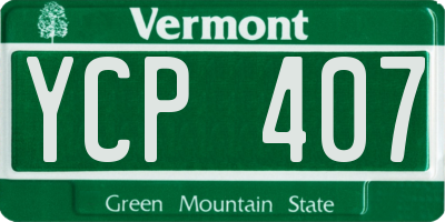 VT license plate YCP407