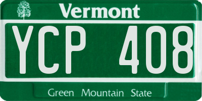 VT license plate YCP408