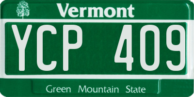 VT license plate YCP409