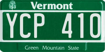 VT license plate YCP410