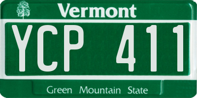 VT license plate YCP411