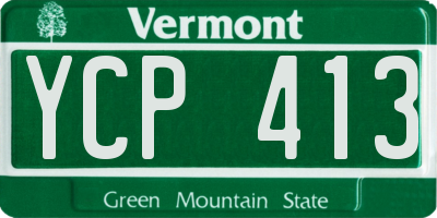 VT license plate YCP413