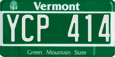 VT license plate YCP414