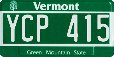 VT license plate YCP415