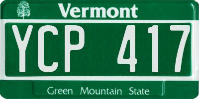 VT license plate YCP417