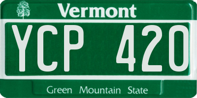 VT license plate YCP420