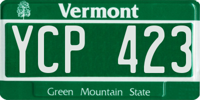 VT license plate YCP423