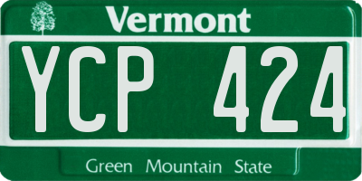 VT license plate YCP424