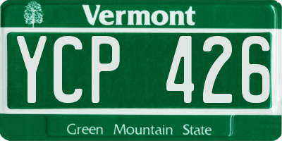 VT license plate YCP426