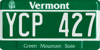 VT license plate YCP427