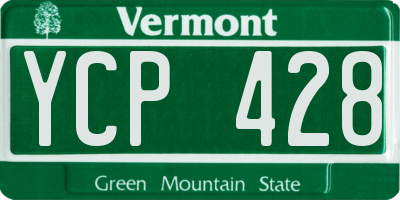 VT license plate YCP428