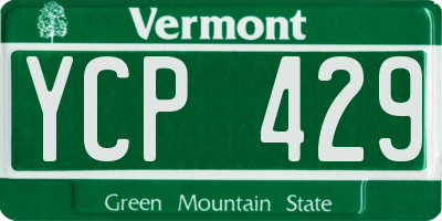 VT license plate YCP429