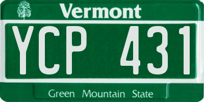 VT license plate YCP431