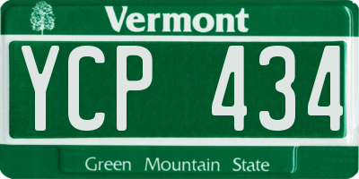 VT license plate YCP434