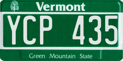 VT license plate YCP435