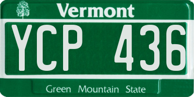 VT license plate YCP436