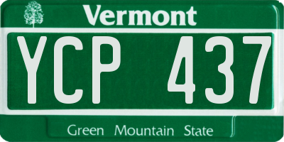 VT license plate YCP437