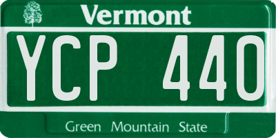 VT license plate YCP440