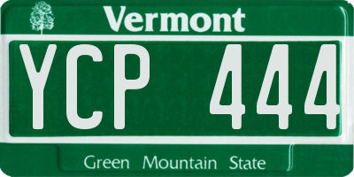 VT license plate YCP444