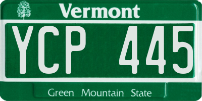 VT license plate YCP445