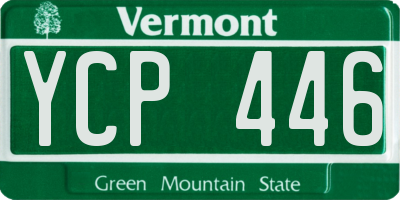 VT license plate YCP446
