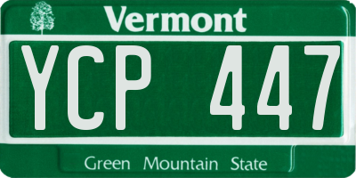 VT license plate YCP447