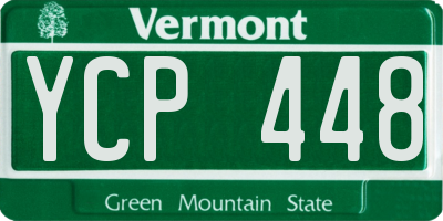 VT license plate YCP448