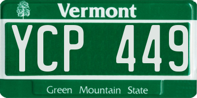 VT license plate YCP449