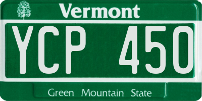 VT license plate YCP450