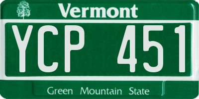 VT license plate YCP451
