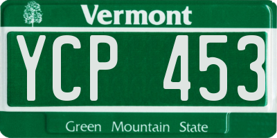 VT license plate YCP453