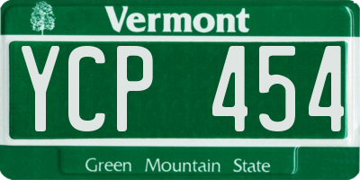 VT license plate YCP454