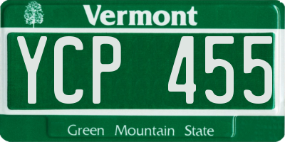 VT license plate YCP455