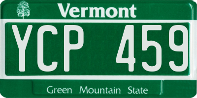 VT license plate YCP459