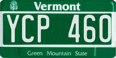 VT license plate YCP460