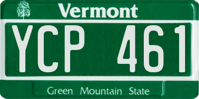 VT license plate YCP461