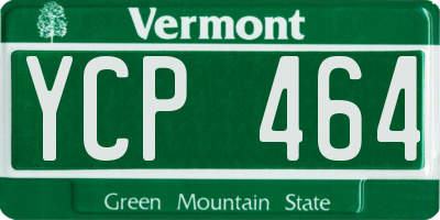 VT license plate YCP464