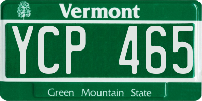 VT license plate YCP465