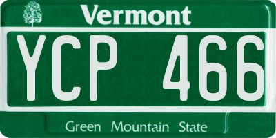 VT license plate YCP466